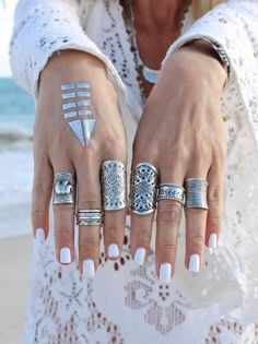 sterling // #pileiton #planetblue Check out the website to see more Boho Wedding Ring, Estilo Hippie, Bohemian Rings, Hippie Art, Boho Rings, Ring Silver, Morganite, Bling Bling, Statement Ring