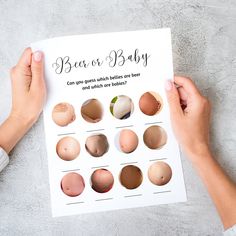 a person holding up a poster with different types of baby's birth pictures on it