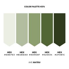 the color palette for hex, hex, hex and hex in different shades