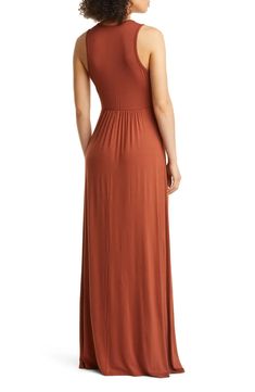 Loveappella V-Neck Jersey Maxi Dress | Nordstrom Spring V-neck Maxi Dress, Solid Sleeveless Elastane Maxi Dress, Spring Solid Color Elastane Maxi Dress, Stretch Rayon Maxi Dress, Sleeveless Four-way Stretch Maxi Dress, Sleeveless Maxi Dress With 4-way Stretch, Solid Elastane Maxi Dress, Solid Color Elastane Maxi Dress, Stretch V-neck Maxi Dress