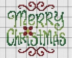 a cross stitch pattern with the words merry christmas