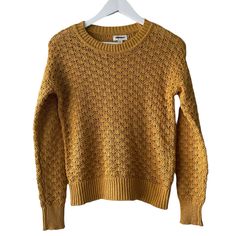 Nwt Style & Co Crew Neck Mustard Yellow Knit Pullover Crochet Long Sleeve Sweater - Size Ps Size: Women’s Sp Material: 94% Cotton, 6% Nylon Condition: New With Tag With Blemish As Shown. Loose Threads On Shoulder Tu22000098/000/13oz Tags: Cozy, Comfy, Soft, Winter, Fall, Cold, Warm Work Office Business Holidays Knit, Weather Hemmed Autumn Layer Pullover Color Tags: Mustard Soft Cozy Fall Autumn Winter Mandarin Orange Ginger Honey Mustard Oak Open Knit Crew Neck Sweater For Winter, Crew Neck Open Knit Sweater For Winter, Cozy Crew Neck Pointelle Knit Sweater, Winter Crew Neck Pointelle Knit Top, Winter Open Knit Crew Neck Top, Winter Crew Neck Open Knit Top, Yellow Long Sleeve Pointelle Knit Sweater, Yellow Pointelle Knit Sweater For Winter, Yellow Textured Knit Long Sleeve Sweater