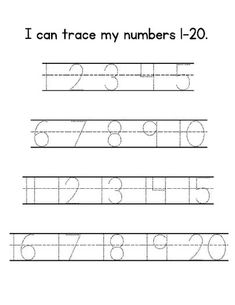 i can trace my numbers 1 - 20 worksheet