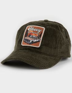 Chevy Cord Strapback Hat. 6-Panel Structured Hat. Corduroy Construction. Chevy Patch On Front. Adjustable Strapback. Curved Visor. Imported.officially Licensed. Flannel Sweatshirt, Lug Sole Boots, Strapback Hats, Mens Trends, Men Fashion Casual Outfits, Boy Tees, Sweaters And Jeans, Corduroy Jacket, Graphic Tee Shirts