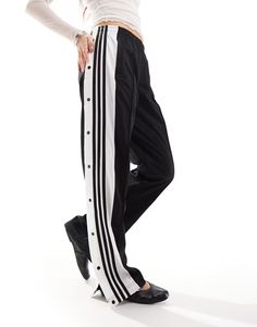 adidas Originals adicolor adibreak side logo track pants in black | ASOS Sporty Adidas Logo Pants, Sporty Sweatpants With Side Stripes And Relaxed Fit, Sporty Relaxed Fit Sweatpants With Side Stripes, Sporty Relaxed Fit Activewear With Side Stripes, Sporty Sweatpants With Side Stripes For Spring, Adidas Logo Pants For Spring Streetwear, Spring Sports Sweatpants With Three Stripes, Trendy Sport Pants With Side Stripes, Sporty Adidas Logo Pants For Gym