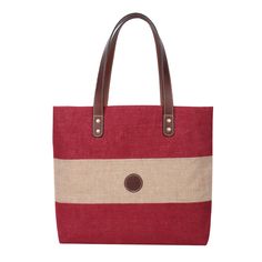 "Jute Tote Bag, Office/Laptop Bag, Travel/Ladies Bag, Carry/Shoulder Bag, School/Business Bag, Women Hand Bag - Designer Handmade   Dimensions: L : 17.5\" / H: 13.5\" / W: 4\" / Handle : 12\" - Top opening: 17.5\" *Tote bag Description: Beautifully designed hand stitched laminated washed jute patch work bag with 100% leather handle. It has cotton lining with zipper pockets inside suitable for all necessary packing for a short trip, daily use or travel purposes. Excellent for office bag, Laptop b Red Rectangular Laptop Bag For Everyday, Red Rectangular Laptop Bag, Eco-friendly Red Shoulder Bag For Shopping, Red Laptop Bag For Everyday Use, Eco-friendly Red Tote Shoulder Bag, Red Canvas Bags With Leather Handles, Red Rectangular Laptop Bag For Daily Use, Eco-friendly Red Canvas Bag For Daily Use, Eco-friendly Red Bag For Everyday Use