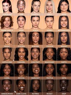 Skin Tone Chart, Human Skin Color, Inspo Makeup, Colors For Skin Tone, Sodium Hyaluronate, Full Coverage Foundation, Face Photography, Products Makeup