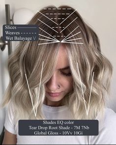 Lived In Blonde Placement, Blonde Foil Placement, Wet Balayage, Foil Placement, Hair Dye Techniques, Lived In Blonde, Balayage Hair Tutorial, Blonde Foils