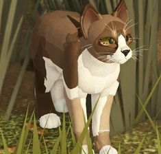 a digital painting of a cat standing in the grass