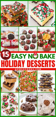 twelve easy no bake holiday desserts that are perfect to make for the holidays