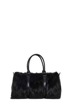 base|black Chic Travel Shoulder Bag With Faux Fur Lining, Trendy Winter Bag With Faux Fur Trim, Trendy Winter Bags With Faux Fur Trim, Chic Bags With Faux Fur Trim For Everyday Use, Black Weekend Bag With Zipper Closure, Chic Shoulder Bag With Faux Fur Trim For Everyday, Trendy Faux Fur Bag For Everyday Use, Travel Tote Bag With Faux Fur Lining, Black Travel Bag With Adjustable Strap For Weekend