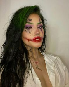 Hallowen Schminke, Joker Halloween Makeup, Joker Halloween Costume, Halloweenský Makeup, Holloween Makeup, Joker Halloween, Joker Makeup, Classy Halloween Costumes, Cute Halloween Makeup