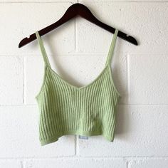 - Wild Fable Shrek Avacado Green Sleeveless Knit Ribbed Crop Top Women's Large - Women's Large - Pre-Loved - Pit To Pit: 14 Inches - Length: 15.5 Inches - B2667 Green V-neck Sweater Vest For Summer, Green Ribbed V-neck Crop Top, Green V-neck Knit Top For Summer, Spring Knit Sweater Vest Seamless, Spring Seamless Knit Sweater Vest, Seamless Knit Sweater Vest For Spring, Trendy Green Knit Sweater Vest, Trendy Green Vest-style Crop Top, Trendy Green Vest Crop Top