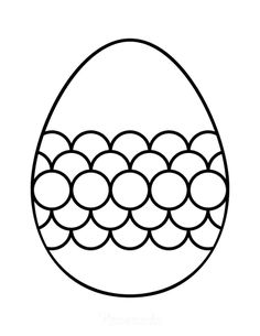 an easter egg with circles on it coloring pages for kids, free printables