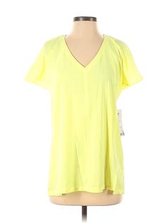 Athleta Short Sleeve Top Size: Small Yellow Tops - new. 86% POLYESTER, 14% SPANDEX, V Neck, | Athleta Short Sleeve Top Yellow V Neck Tops - New - Size Small Summer Stretch Tops With Go-dry Technology, Summer V-neck Athleisure T-shirt, Stretch V-neck Top With Go-dry Technology, Stretch Go-dry V-neck Top, Spring Short Sleeve Gym Tops, Spring Gym T-shirt With Stretch, Spring V-neck Gym Activewear, Spring Gym Tops With Relaxed Fit, Relaxed Fit Tops For Gym In Spring