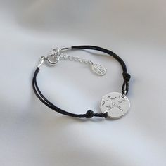 ♥ Astylebijou sterling silver flying witch bracelet  made of black string. That is a perfeclty Halloween gift jewelry for your loved one. Charming and dainty bracelet can be worn everyday and with any styling. A bracelet with a witch and a cat will be a great gift idea for a genirlfriend, wife, doughter or sister. The perfect gift for her or Birthday gift. ♥ If you need a different length, no problem. Just send me a message with the length you want. I will be happy to make a bracelet of any leng Black Sterling Silver Bracelets With Adjustable Cord, Sterling Silver Black Bracelet With Adjustable Cord, Black Sterling Silver Bracelet With Adjustable Cord, Black Sterling Silver Friendship Bracelets, Black Sterling Silver Bracelets For Friendship, Minimalist Adjustable Jewelry For Birthday, Adjustable Minimalist Jewelry For Birthday, Silver Bracelets With Adjustable Cord, Silver Adjustable Cord Bracelet