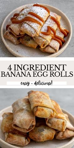 banana egg rolls Banana Egg Rolls, Vegan Egg Rolls, Egg Roll Recipe, Meal Planning Menus, Vegan Snack Recipes, Vegetarian Meal Prep