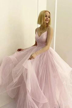 Pink Tulle Prom Dress, Prom Dress Pink, Tulle Long Prom Dress, Pink Ball Gown, Cheap Prom Dresses Long, Prom Dresses Long Pink, Vestidos Color Rosa, Pink Evening Dress, Long Formal Gowns