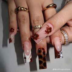 Squoval Nails Design, Nails Design Fall, Nails Tiktok, Acrylic Nail Designs Classy, Almond Acrylic Nails Designs, Boyfriend Instagram, Squoval Nails, Hippie Nails, Colored Acrylic