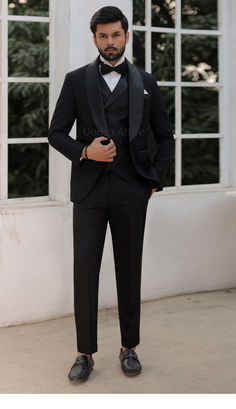 black-tuedo-for-men Black Tuxedo For Men, Embroidered Tuxedo, Confident Style, Mens Formal Wear