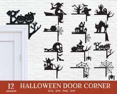 halloween door corner wall decals