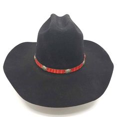 Eddy Chris Eddy Mens Cowboy Hat Wool USA Black Red 7 New NEW old stock EDDY Hat! WPL 4384 made in the USA. *Hat has not been worn (see pics of headband) however it does show signs of display/storage wear. Occasion: Casual Department: Men Brand: Eddy Chris Eddy Style: Cowboy Hat Size: 7 Material: Wool Country/Region Of Manufacture: United States Color: Black Secondary Color: Red Sold as pictured. Thanks for looking! Questions welcome! SHIPPING We strive to ship all orders off within 48 hours ~ We Adjustable Red Felt Hat For Western-themed Events, Red Adjustable Hat For Western-themed Events, Red Western Brimmed Hat, Red Fedora With Flat Brim For Western-themed Events, Red Short Brim Hat For Rodeo, Red Flat Brim Fedora For Western-themed Events, Adjustable Red Felt Cap, Western Red Hat Band, One Size Fits Most, Red Country Hat With Curved Brim