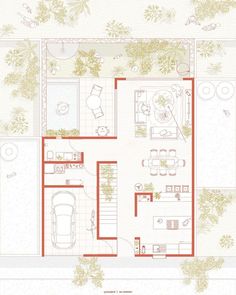 an aerial view of the floor plan of a house