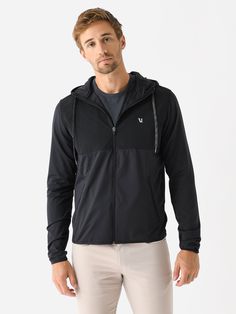 DESCRIPTION:A full-zip hoodie made from soft stretch knit fabric with nylon overlays and a moisture-wicking finish.FEATURES:Attached HoodAdjustable DrawstringsSide Zip PocketsFull Zip Closure4-Way StretchMoisture-WickingKnit Fabrication88% Recycled Polyester, 12% ElastaneActive FitModel is wearing size Medium jacket.Ink, Black: Model's Measurements: Height: 6'2" | Waist: 32" | Inseam: 33" | Collar: 15.5" | Sleeve: 35" | Suit: 40L Saint Bernard, Full Zip Hoodie, Zip Hoodie, Moisture Wicking, Knitted Fabric, Knit Fabric, Size Medium, Collar, Knitting