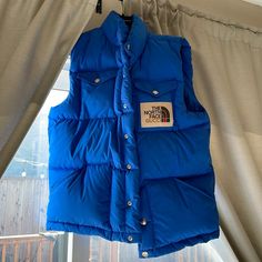 Bnwt North Face Gucci Vest From 2021 Never Worn Unisex Blue Gucci Winter Outerwear, Designer Blue Gucci Outerwear, Blue Designer Gucci Outerwear, Casual Blue Gucci Outerwear, Gucci Vest, Gucci Stocking, Gucci Pouch, North Face Purple, Best Filters For Instagram