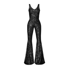 Edgy and eye-catching, this sequin jumpsuit will turn heads in the room to make you stand out on a night out. It has a flair 70s style pants that give a cool touch to the look. Extra belt. It is inner-lined. Dry clean recommended. Sarouel Pants, Uzun Boy, Dress Reference, Disco Jumpsuit, 70s Aesthetic, Fashion Design Patterns, Sequin Jumpsuit, Boho Chic Outfits, Chic Clothing