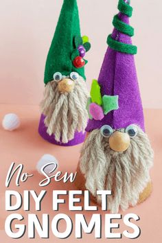 no sew diy felt gnomes with text overlay