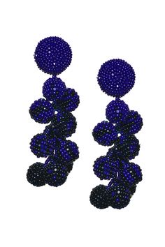 The intricate and precise thread work found in all of our accessories can only be accomplished by our most skilled, second-generation artisans who have cultivated their talents over decades.Clip backingStyle #J18E24 Evening Beaded Earrings With Round Beads, Beaded Evening Earrings, Elegant Polished Beads Earrings For Party, Elegant Party Earrings With Polished Beads, Elegant Beaded Earrings With Large Beads, Elegant Round Earrings With Large Beads, Coconut Earrings, Imperial Blue, Find Work