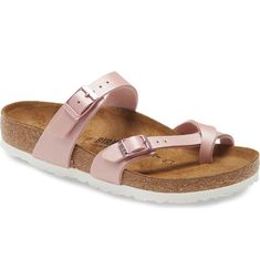 Birkenstock Mayari Birko-Flor Sandal (Women) | Nordstrom Adjustable Footbed Sandals With Ortholite Insole, Synthetic Toe Loop Sandals With Textured Footbed, Spring Toe Loop Sandals With Cushioned Footbed, Comfortable Cork Sandals For Spring, Cork Open Toe Sandals, Spring Cork Sandals With Cushioned Footbed, Spring Cushioned Toe Loop Footbed Sandals, Cushioned Toe Loop Footbed Sandals For Spring, Summer Cork Sandals With Single Toe Strap