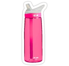 a pink water bottle with a white lid