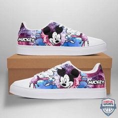 Mickey Mouse Synthetic Sneakers For Streetwear, Fashion Tennis Shoes, Shoes Tennis, Smith Shoes, Liner Socks, Breathable Shoes, Disney Mickey Mouse, Custom Shoes, Fashion Sneakers