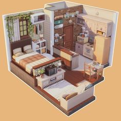 Sims 4 Japanese House Interior, Sims Micro Home, Sims Apartment Layout, Sims 4 Studio Apartment, Japanese Apartment Layout, Sims 4 Japanese House, Japanese House Layout, Japanese House Interior, Attic Room Ideas