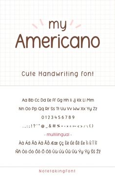 the font and numbers on this page are very nice to use for an americano