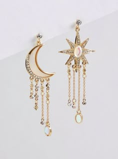 FIT Star measures 2. 8” x 1. 2” . Moon measures 2. 8” x 0. 9” . MATERIALS + CARE Base metal. . Imported. DETAILS Celestial design. . The best plus size women's celestial mismatch earring earrings in multi. Torrid is your destination for the freshest spring and summer styles. Sun And Moon Halloween, Goddess Party Theme, Moon Halloween Costume, Wizard Cape, Celestial Goth, Starfall Ball, Pink Celestial, Celestial Fashion, Fantasy Ball