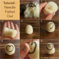 instructions to make needled felted owl