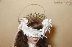 Seraphim Headpiece, Wings Covering Eyes, Wings On Head, Seraphim Costume, Art Headpiece, Wing Headpiece, Wings Headpiece, Angel Accessories, Angel Costume