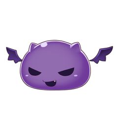 an image of a purple monster with wings on it's back and eyes closed