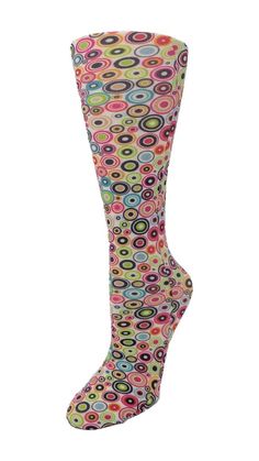 A cute and therapeutic compression sock for those on the go!Knee Length, Closed Toe           Fits Women's Shoe Sizes 5-11Fits Calf Circumference up to 17"8-15 mm/Hg Graduated Compression95% Nylon, 5% Spandex, Latex FreeThey feel good and are fashionable and fun! Stretch Multicolor Knee-high Socks, Multicolor Stretch Knee-high Socks, Playful Multicolor Knee-high Socks, Casual Multicolor Stretch Knee-high Socks, Stretchy Multicolor Trendy Knee-high Socks, Fun Multicolor Stretch Socks, Trendy Multicolor Stretch Knee-high Socks, Julie Powell, Mickey Mouse Parties