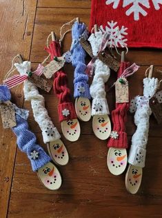 40+ Super Easy Christmas Crafts for Kids to Make - Holidappy Wooden Spoon Snowman Craft, Snowmen Crafts, Christmas Spoons, Snowmen Ornaments, Spoon Crafts, Christmas Crafts For Kids To Make, Handmade Christmas Crafts, Christmas Crafts To Make, Christmas Wood Crafts