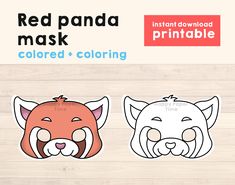 the red panda mask is shown in three different colors