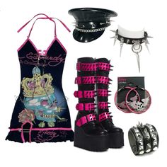 Punk Inspired Outfits, Pink Alternative Fashion, Fame Clothes, Girly Punk, Trashy Outfits, 2000s Fashion Outfits, Rave Outfits, Unique Outfits