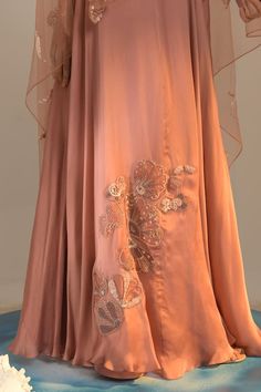 Pink sheer cape with sequin embroidered floral patterns. Comes with padded embroidered applique blouse, can can attached lehenga skirt and cut-out belt. - Aza Fashions Cape Lehenga, Sheer Cape, Applique Blouse, Kurta Lehenga, Sequin Cape, Lehenga Pattern, Lehenga Skirt, Pink Lehenga, Pink Sheer