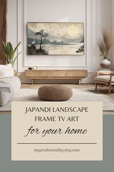 the japanese landscape frame tv art for your home is an easy and cheap way to decorate it