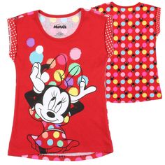 Disney Minnie Mouse Toddler T-Shirt Boutique Item Brand New With Tags Officially Licensed And Authentic Material Composition: 59% Cotton, 41% Polyester Color: Red Various Sizes Available: 2t, 3t, 4t, 5t Very Fun And Vibrant Print Minnie Mouse Tshirt Amazing Eye-Catching And Unique Colorful Polka Dot Back Design Super Soft And Comfortable Tags: Children's Clothes Clothing Kids Toddlers Tee Tees Tshirt Top Tops Shirt Cute Disneyland Mickey Mouse Clubhouse Bow Polka Dots Disneyland Gift Ideas Vacay Disney Minnie Mouse Summer Tops, Summer Minnie Mouse Short Sleeve T-shirt, Playful Minnie Mouse Crew Neck Top, Cute Minnie Mouse T-shirt For Summer, Playful Red Cartoon Print T-shirt, Playful Red T-shirt With Cartoon Print, Playful Mickey Mouse Tops For Summer, Playful Summer Tops With Mickey Mouse, Fun Pink Minnie Mouse Top