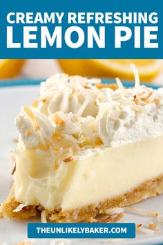 This creamy and refreshing lemon pie is the perfect end to your hearty holiday meal! Bright, melts-in-your-mouth, and so easy to make. Check it out! Meyer Lemon Dessert, Easter Pie Recipes Desserts, Meyer Lemon Pie Recipe, Easter Pie Recipes, Myer Lemon Recipes, Meyer Lemon Pie, Lemon Pie Recipe Condensed Milk, Easy Lemon Pie, Meyer Lemon Recipes