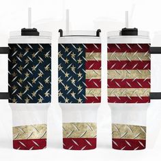 the american flag is made up of two matching tumblers